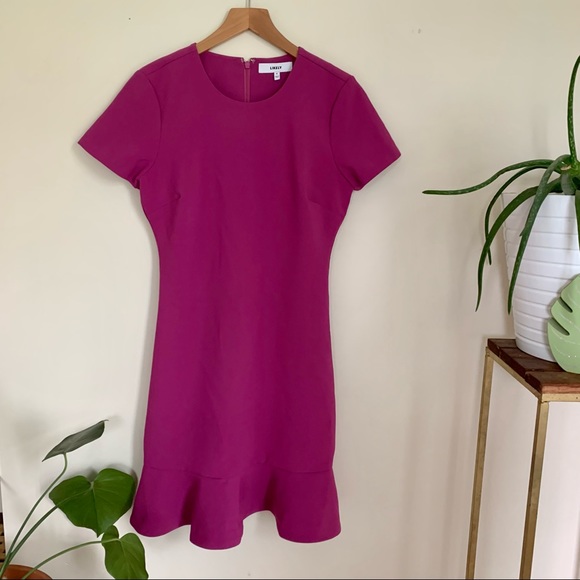 Likely Beckett Fluted Ruffle Dress in Purple sz 6 - Picture 3 of 5